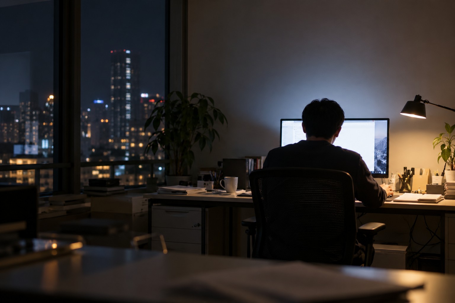 深夜还在改需求的办公室