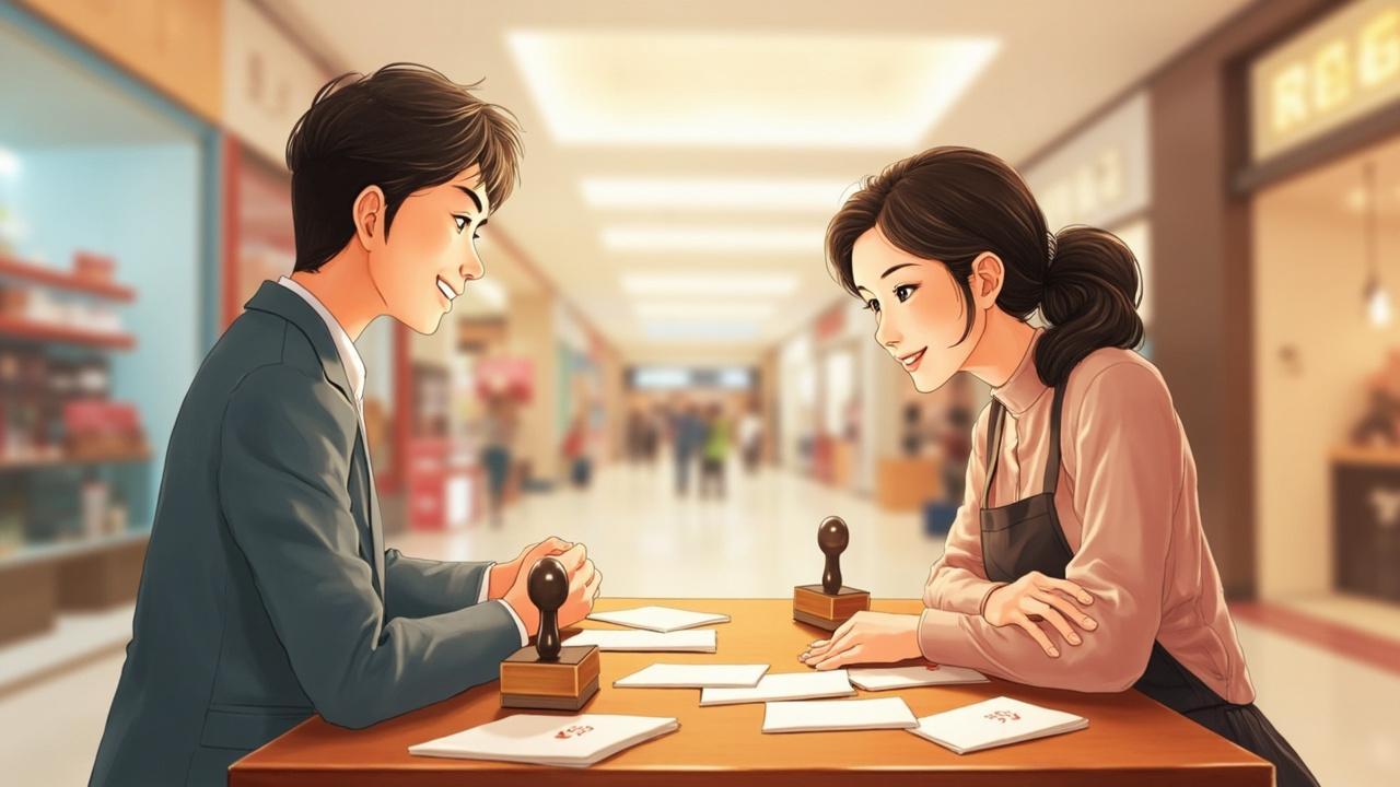 楼层店铺门口的盖章点位