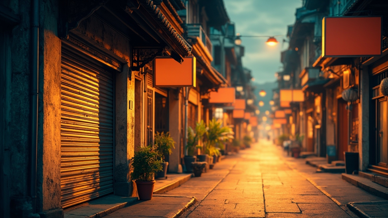 打烊后的店主站在店门口