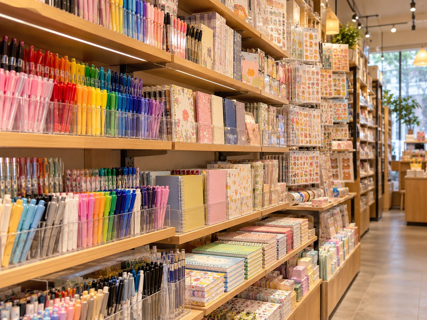 文具店里学生爱逛的货架