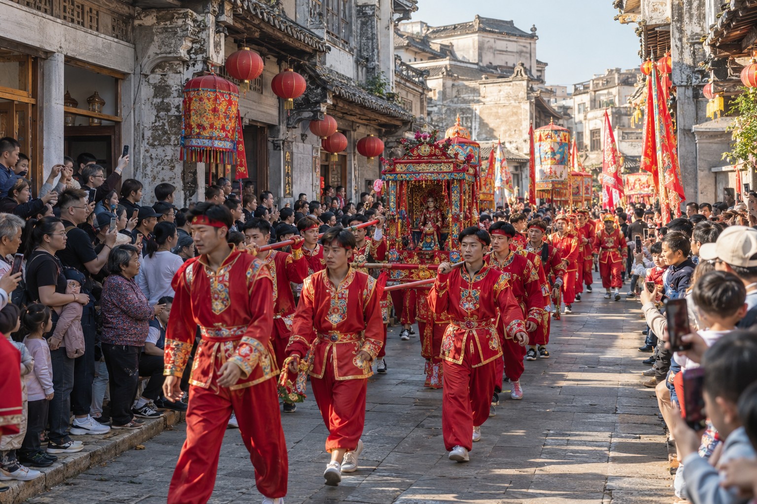 老街巷口的集章盖章台,游客拿着集章卡进店盖章